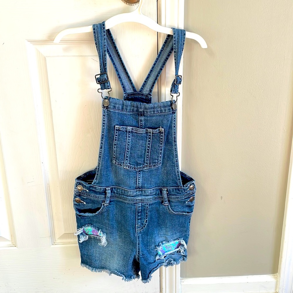 Cat & Jack short overalls, size large (10/12).